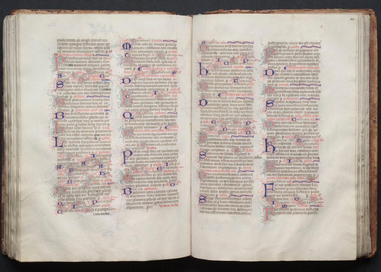 Het Gotha Missaal: Fol. 111v, Tekst, ca. 1375 door Master of the Boqueteaux