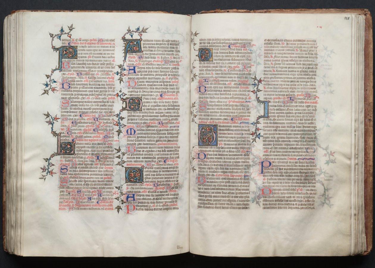 Het Gotha Missaal: Fol. 121r, Tekst, ca. 1375 door Master of the Boqueteaux
