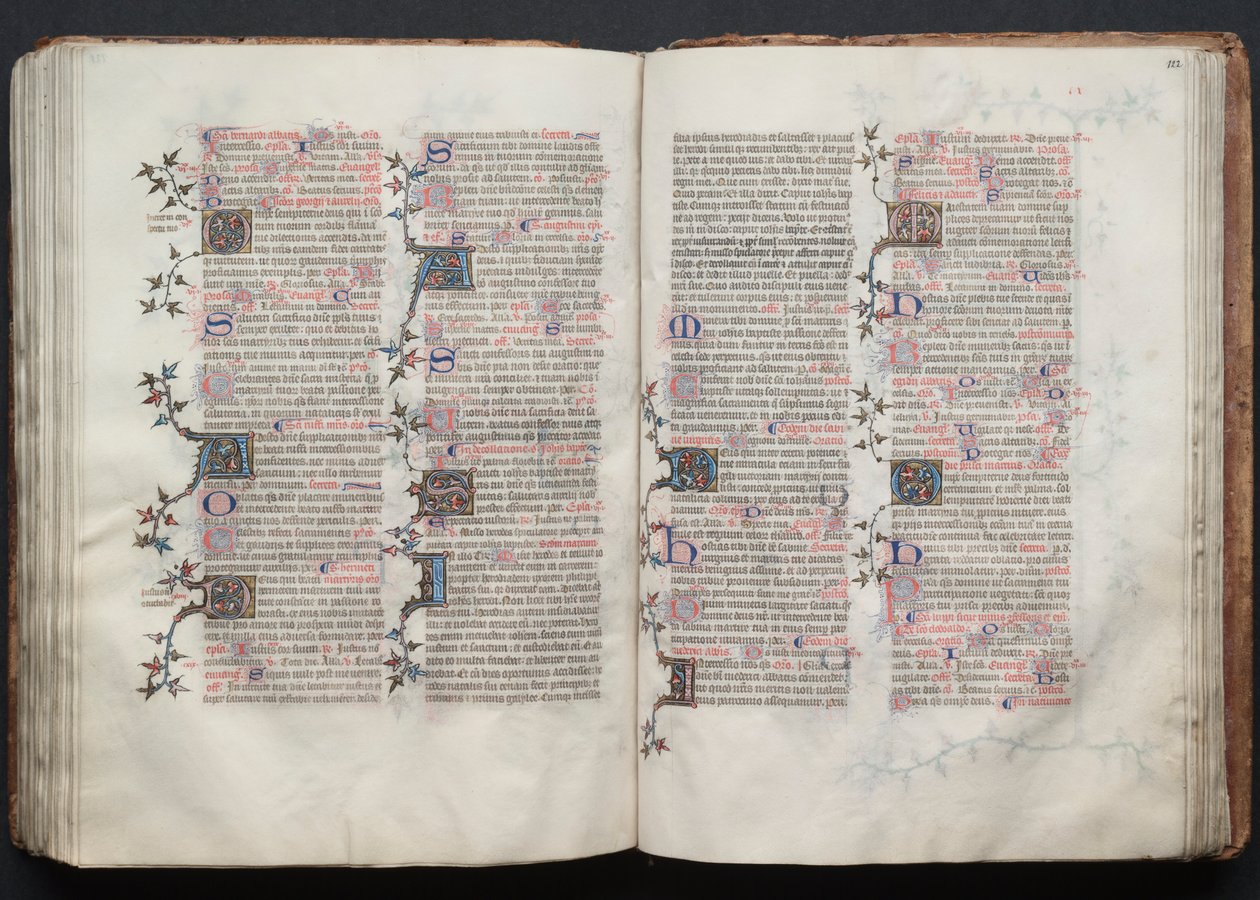Het Gotha Missaal: Fol. 122r, Tekst, ca. 1375 door Master of the Boqueteaux