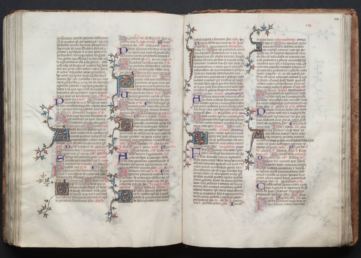 Het Gotha Missaal: Fol. 124r, Tekst, ca. 1375 door Master of the Boqueteaux