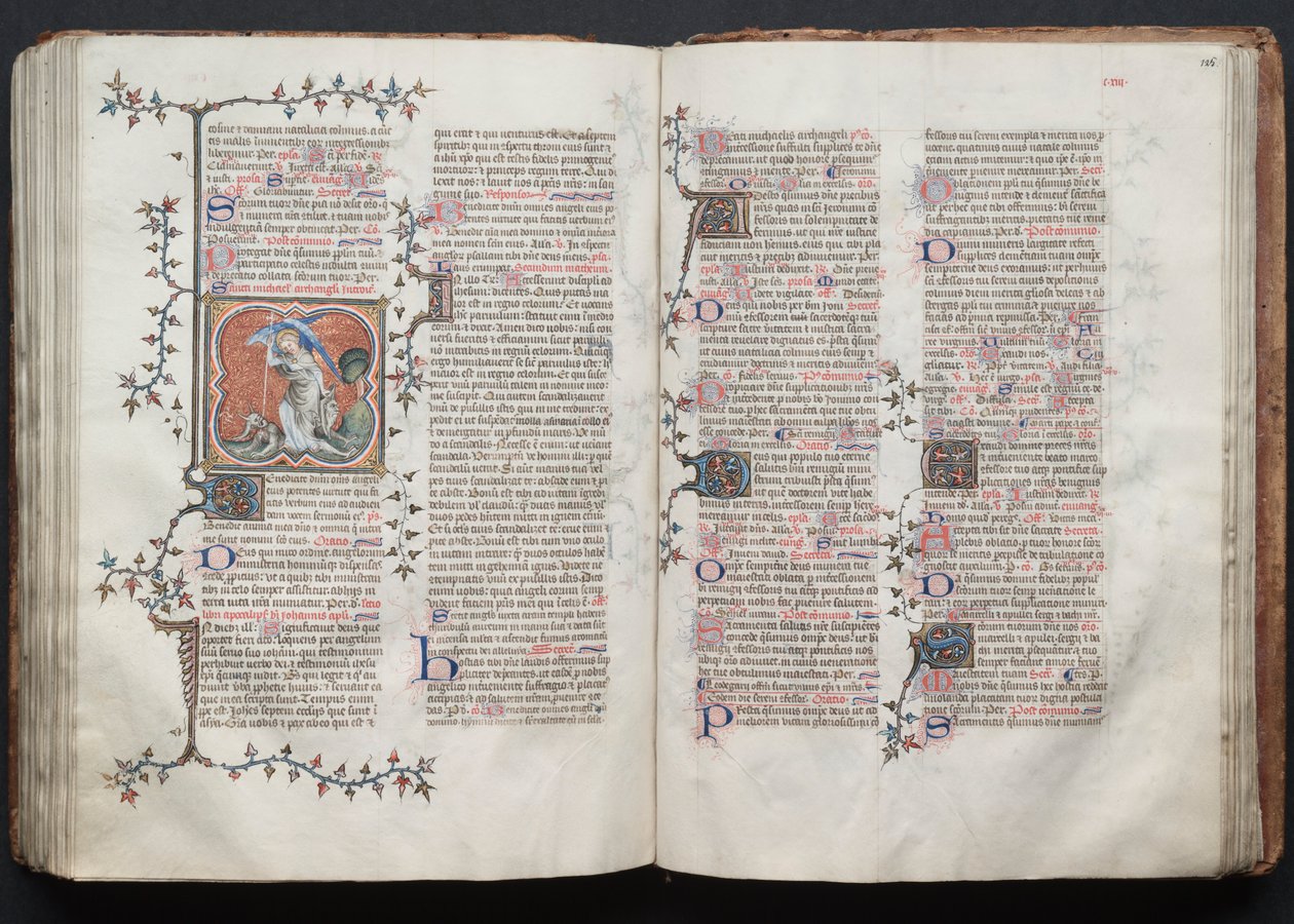 Het Gotha Missaal: Fol. 125r, Tekst, c. 1375 door Master of the Boqueteaux