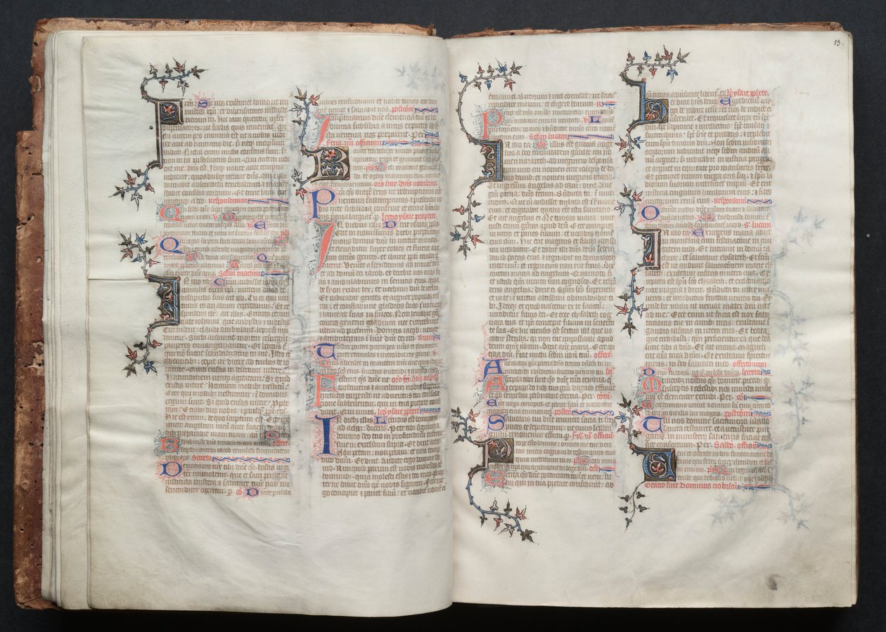 Het Gotha Missaal: Fol. 12v, Tekst, ca. 1375 door Master of the Boqueteaux