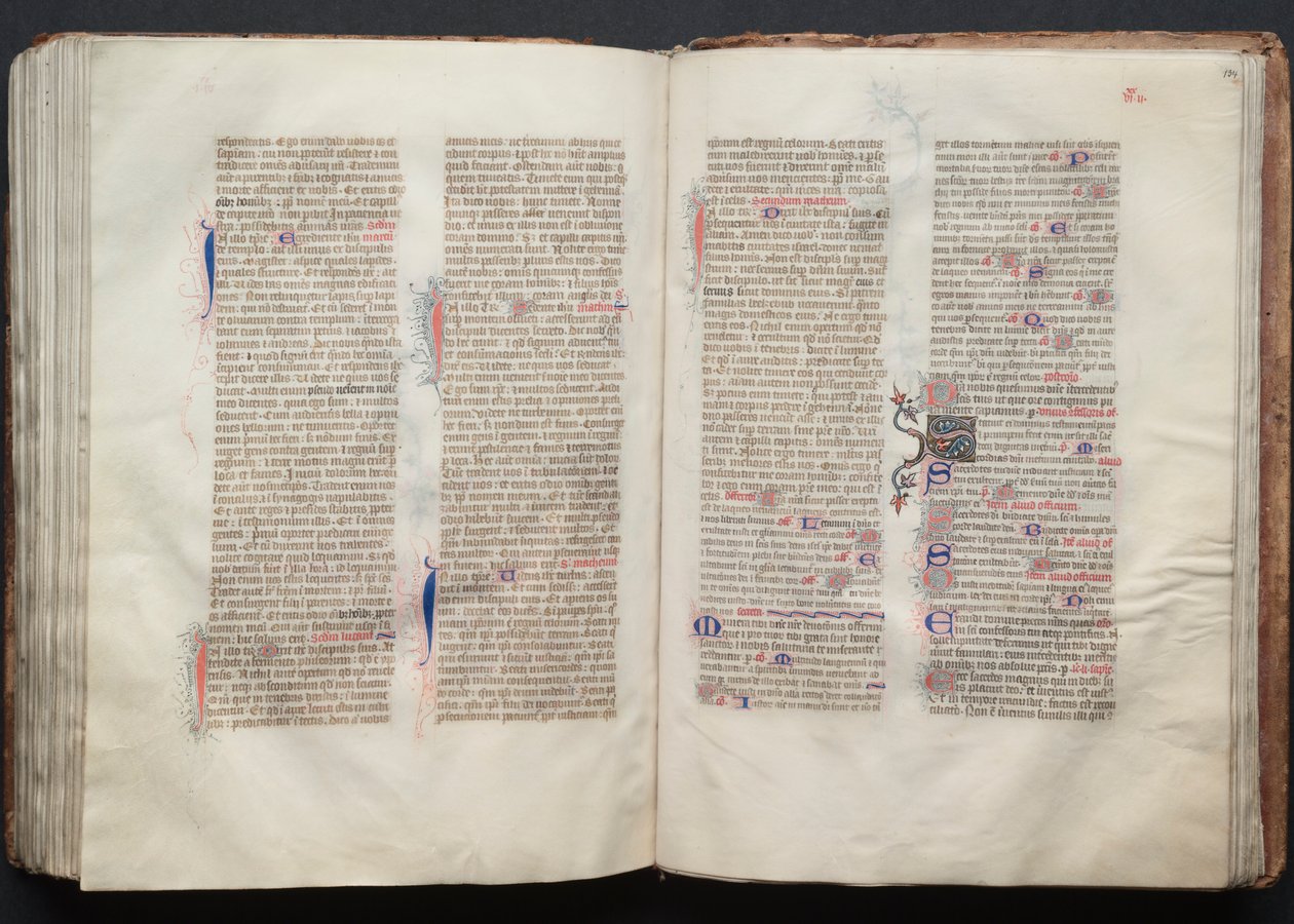Het Gotha-missaal: Fol. 133v, tekst door Master of the Boqueteaux