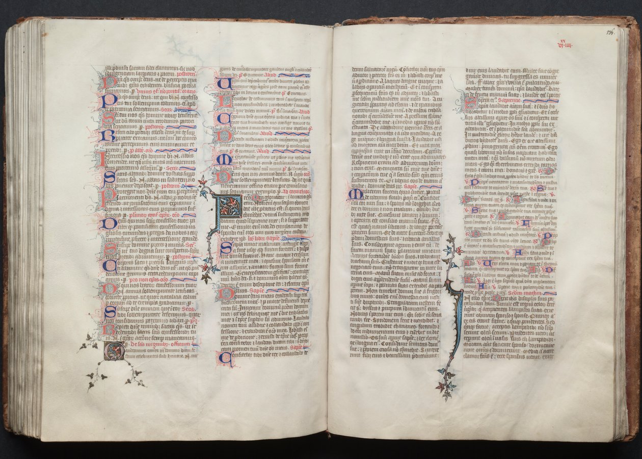 Het Gotha-missaal: Fol. 136r, tekst, ca. 1375 door Master of the Boqueteaux