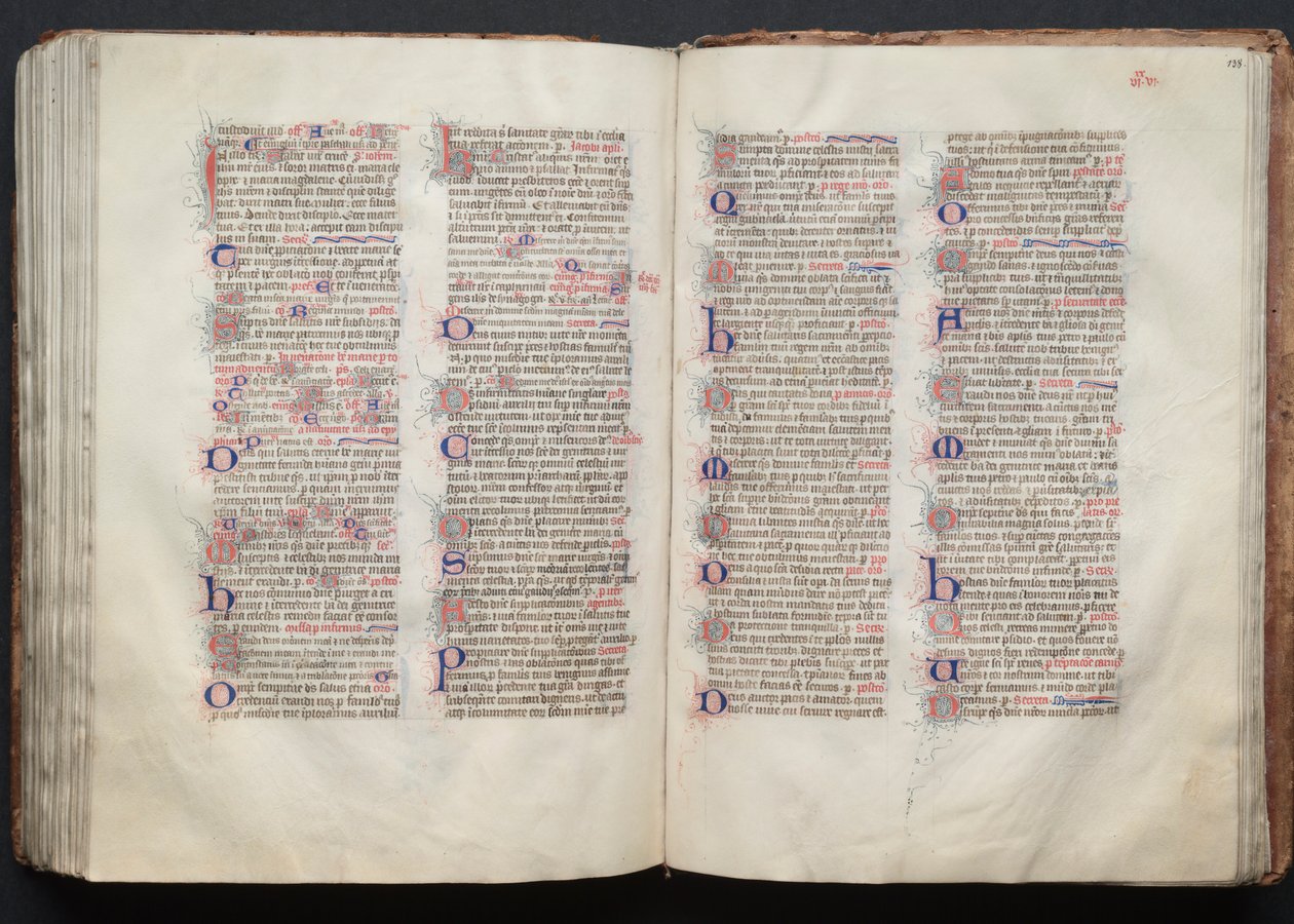Het Gotha Missaal: Fol. 138r, Tekst, ca. 1375 door Master of the Boqueteaux