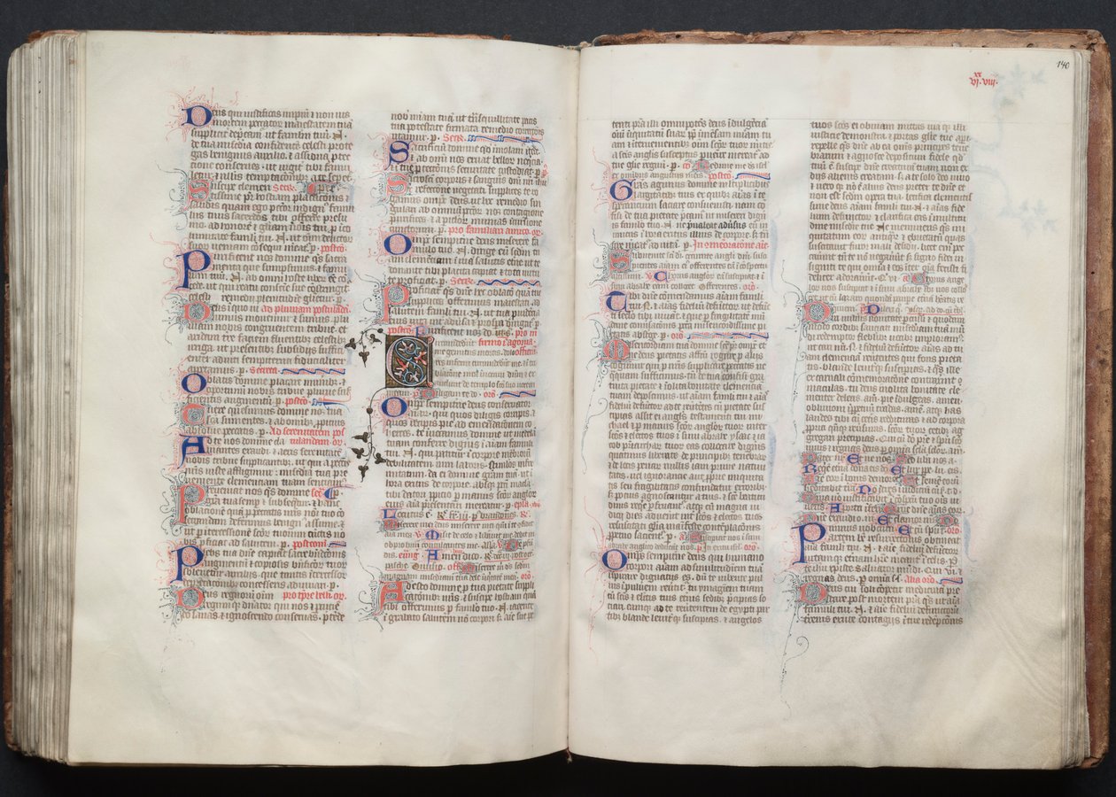 Het Gotha Missaal: Fol. 140r, Tekst, ca. 1375 door Master of the Boqueteaux