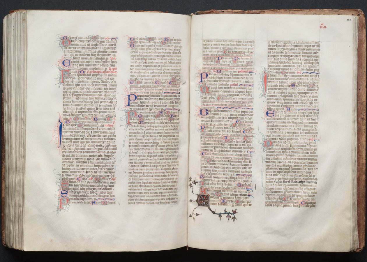 Het Gotha Missaal: Fol. 142v, Tekst, ca. 1375 door Master of the Boqueteaux