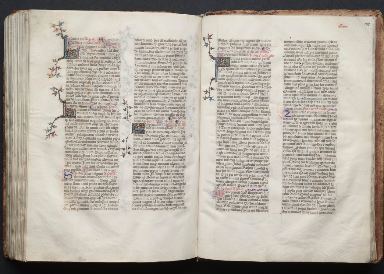 Het Gotha Missaal: Fol. 145r, Tekst, ca. 1375 door Master of the Boqueteaux