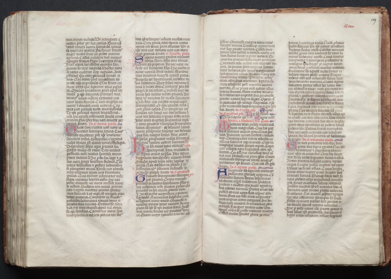 Het Gotha Missaal: Fol. 148v, Tekst, ca. 1375 door Master of the Boqueteaux