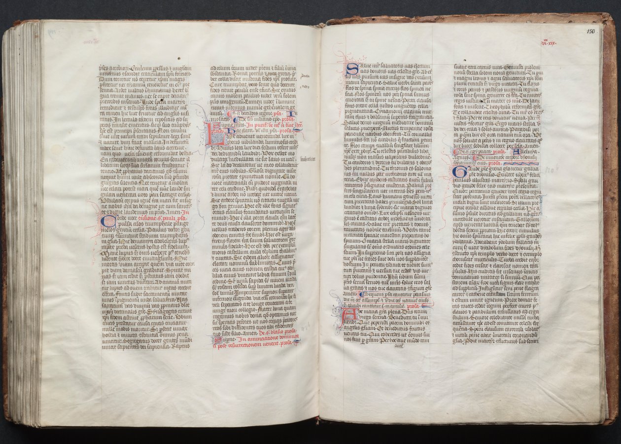 Het Gotha-missaal: Fol. 150r, tekst door Master of the Boqueteaux