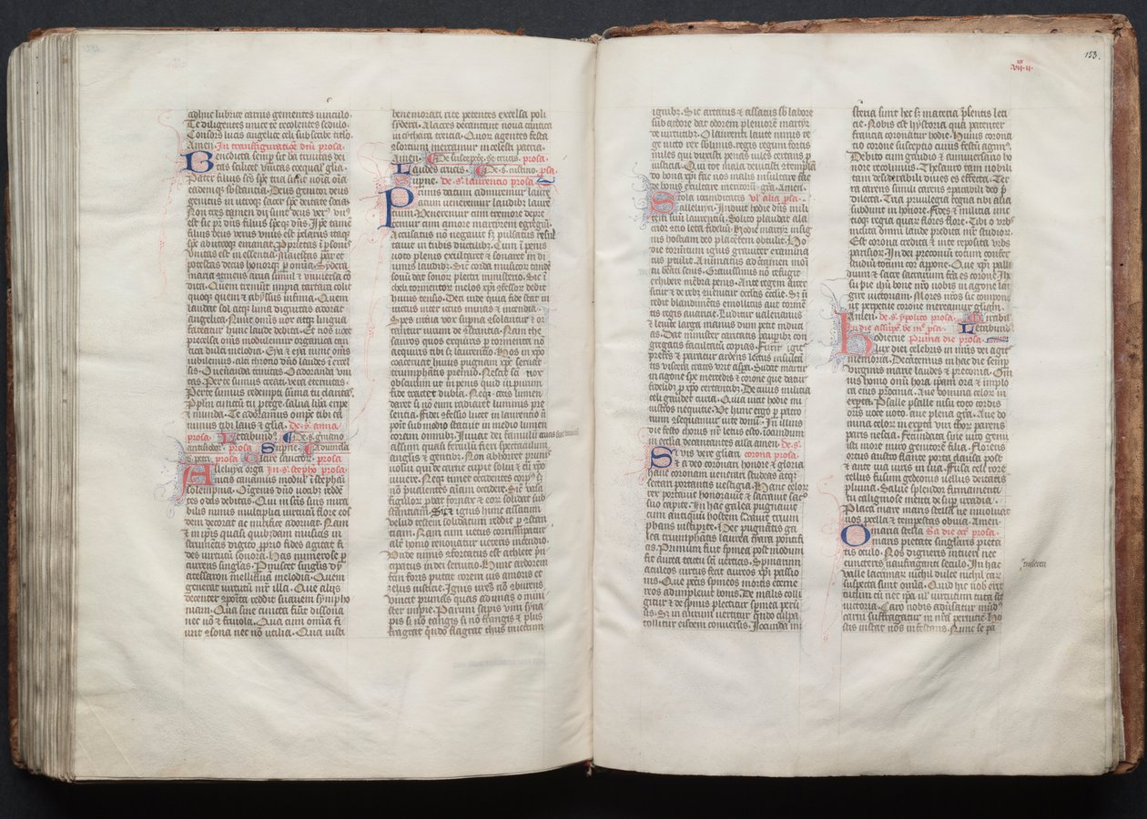 Het Gotha-missaal: Fol. 152v, tekst door Master of the Boqueteaux