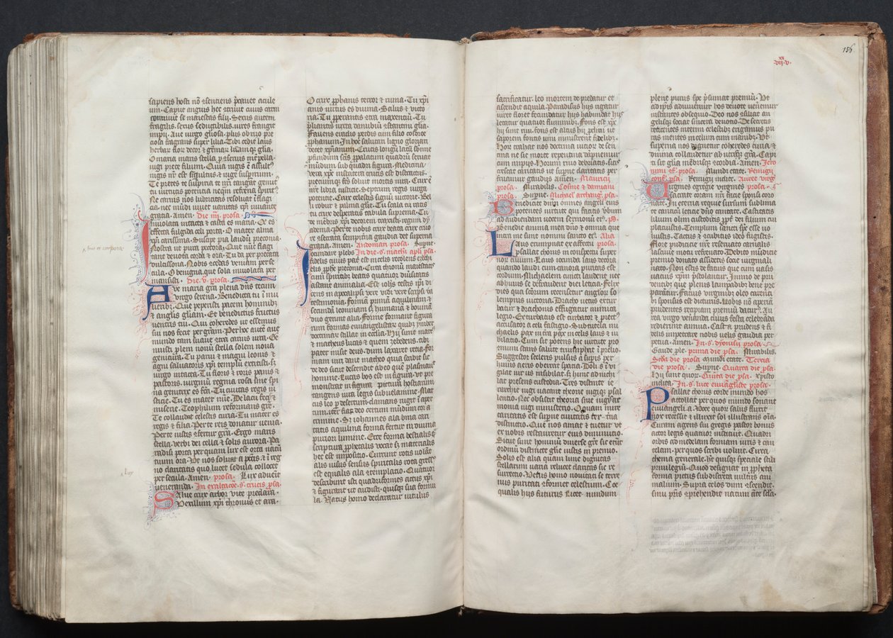 Het Gotha Missaal: Fol. 156r, Tekst, ca. 1375 door Master of the Boqueteaux