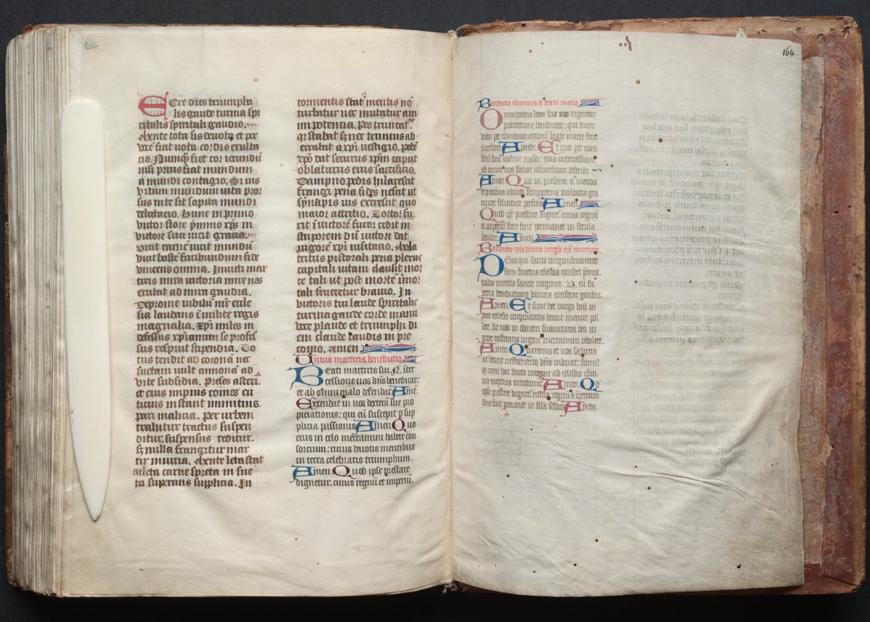 Het Gotha Missaal: Fol. 164r, Tekst, ca. 1375 door Master of the Boqueteaux