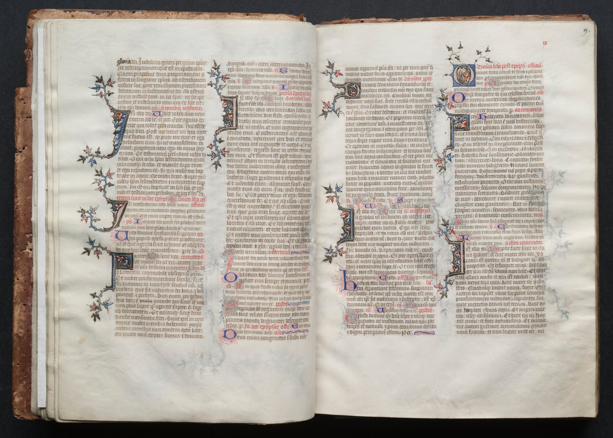 Het Gotha-missaal: Fol. 19r, tekst, ca. 1375 door Master of the Boqueteaux