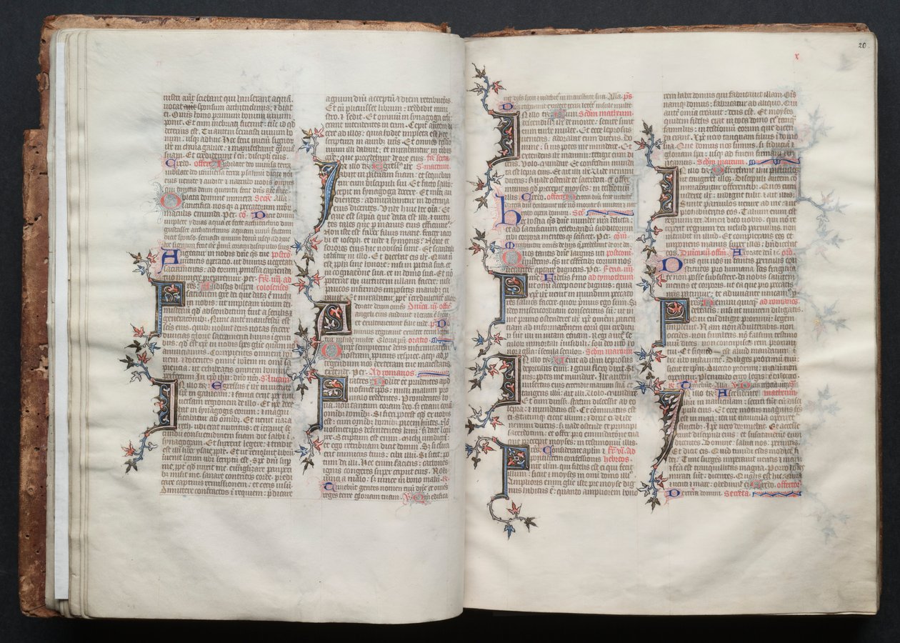 Het Gotha Missaal: Fol. 20r, Tekst, ca. 1375 door Master of the Boqueteaux