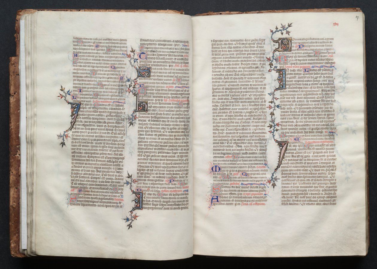 Het Gotha Missaal: Fol. 26v, Tekst, ca. 1375 door Master of the Boqueteaux