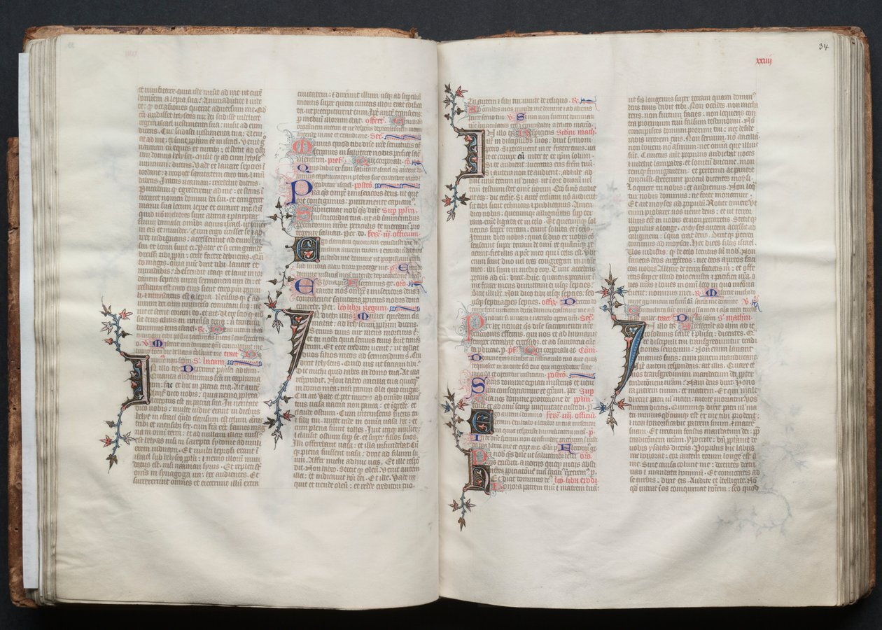 Het Gotha Missaal: Fol. 33v, Tekst, ca. 1375 door Master of the Boqueteaux