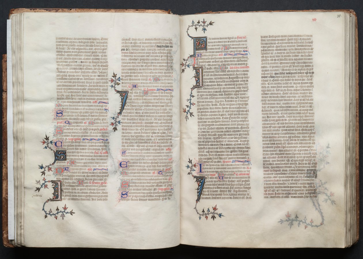 Het Gotha Missaal: Fol. 34v, Tekst, ca. 1375 door Master of the Boqueteaux
