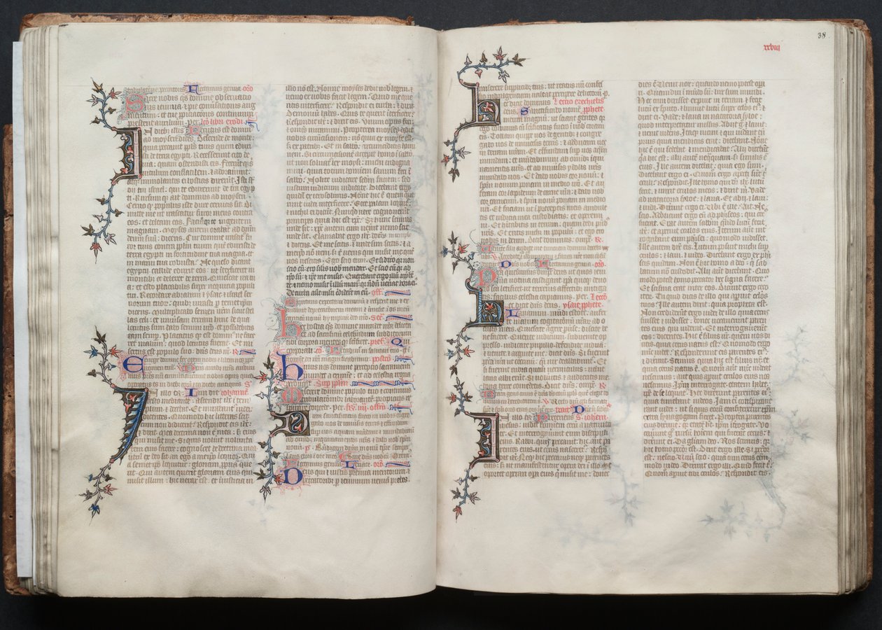 Het Gotha Missaal: Fol. 38r, Tekst, ca. 1375 door Master of the Boqueteaux