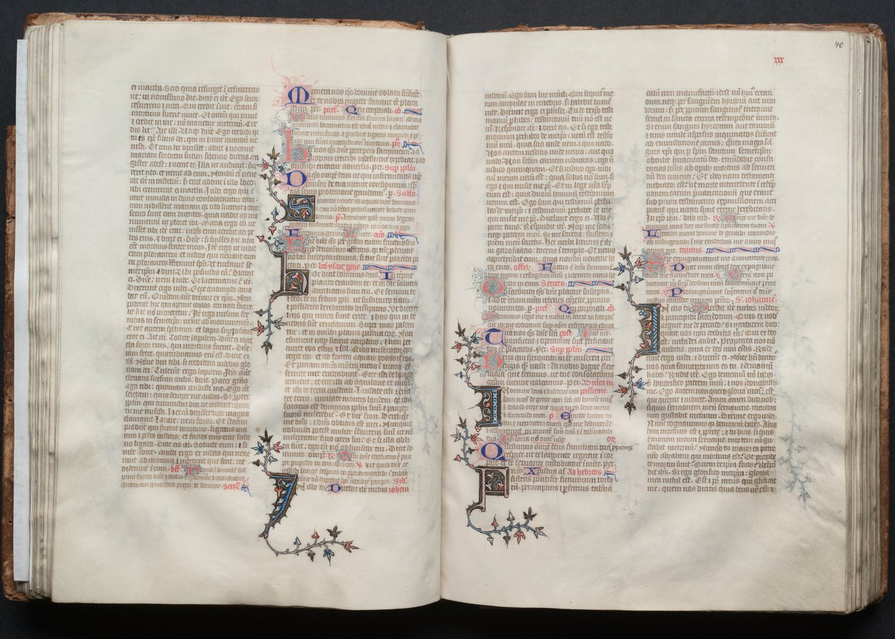 Het Gotha Missaal: Fol. 40r, Tekst, ca. 1375 door Master of the Boqueteaux