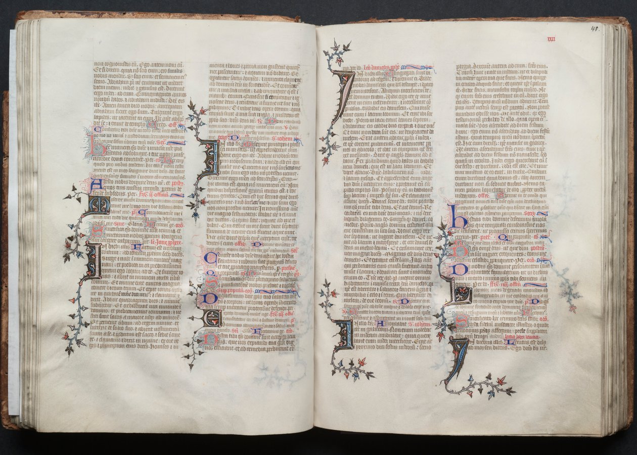 Het Gotha Missaal: Fol. 41r, Tekst, ca. 1375 door Master of the Boqueteaux
