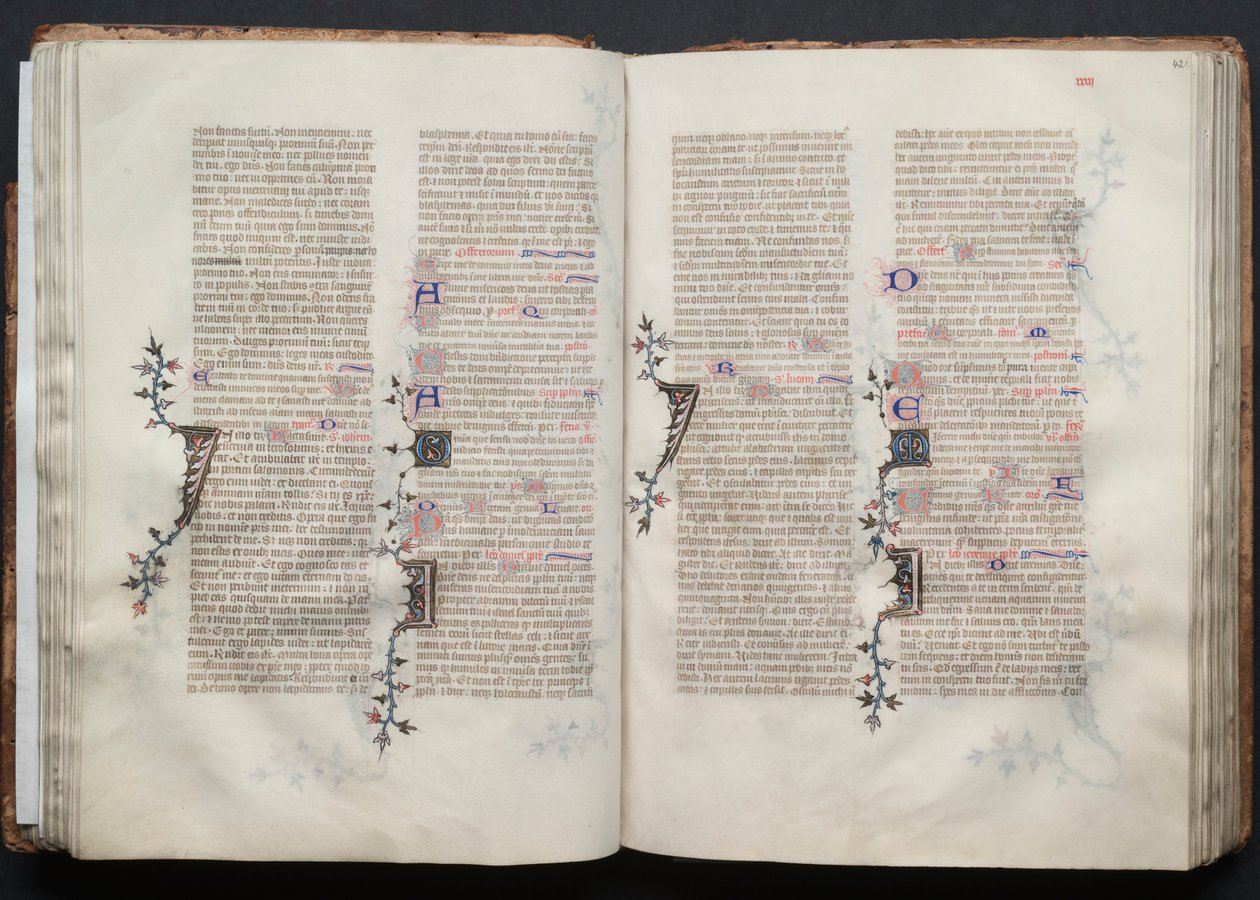 Het Gotha Missaal: Fol. 41v, Tekst, ca. 1375 door Master of the Boqueteaux
