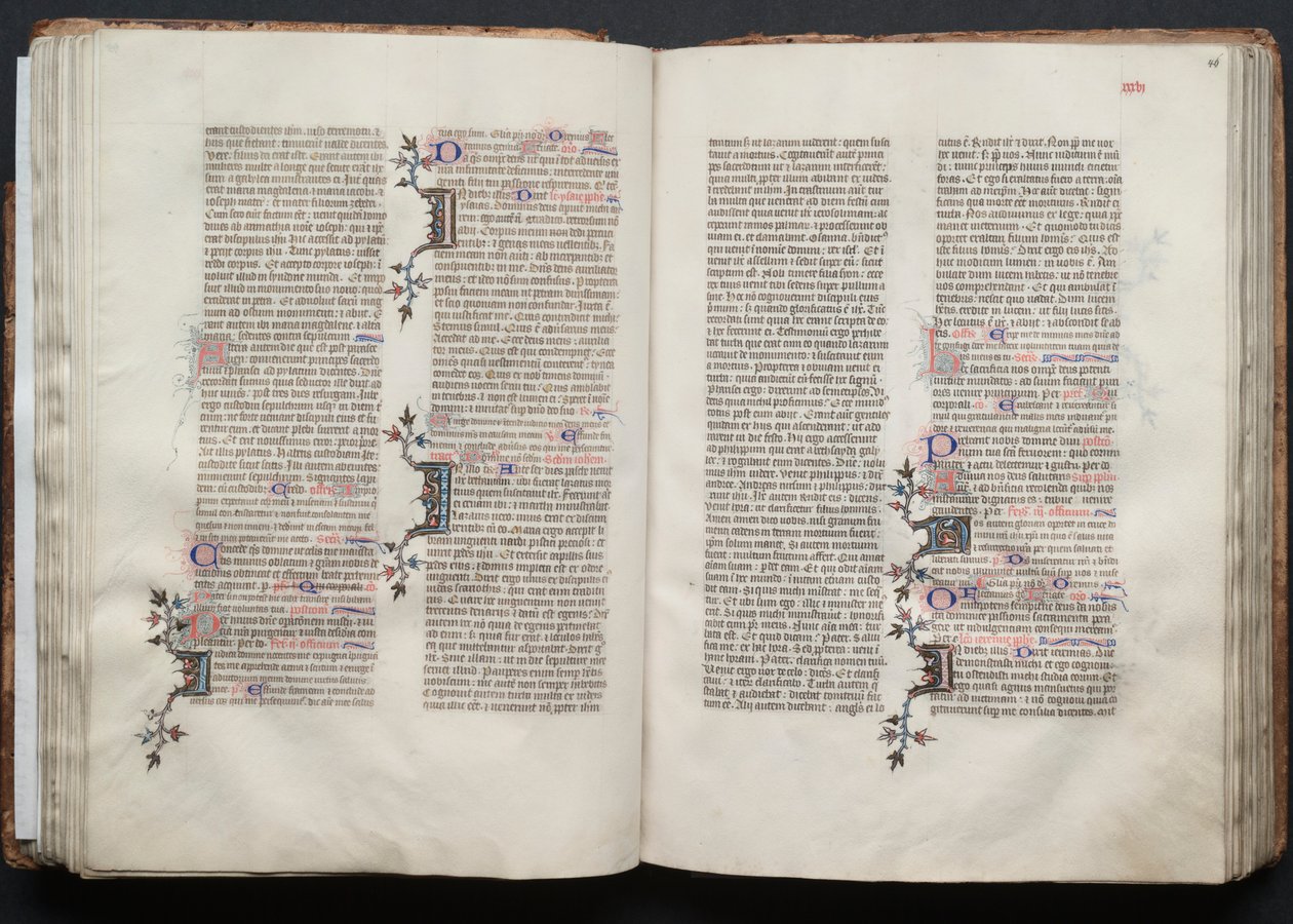 The Gotha Missal: Fol. 46r, Tekst, ca. 1375 door Master of the Boqueteaux