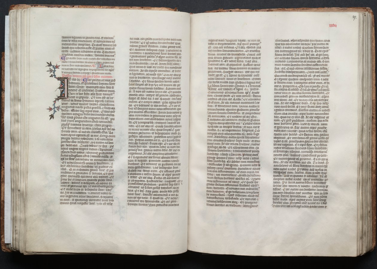 Het Gotha-missaal: Fol. 46v, tekst, ca. 1375 door Master of the Boqueteaux