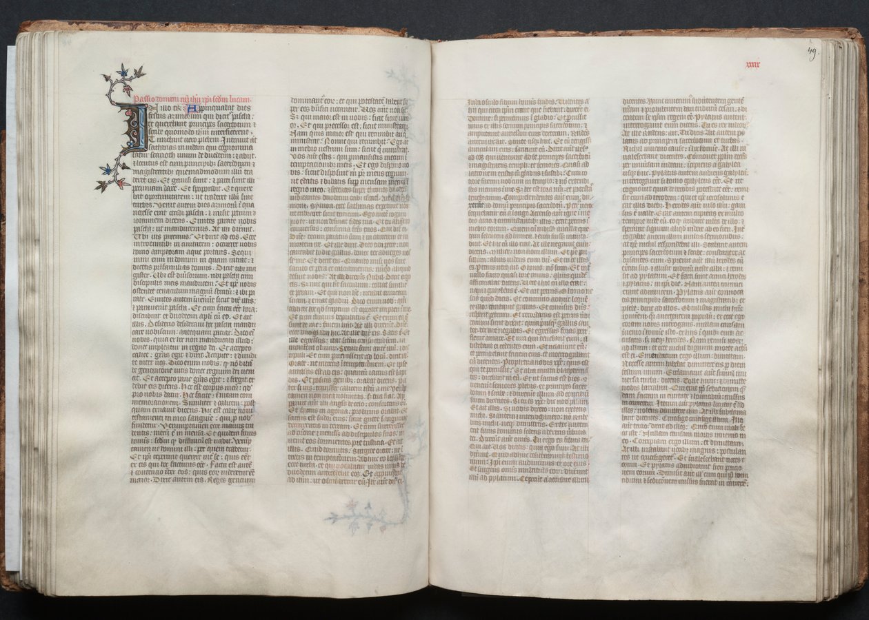 The Gotha Missal: Fol. 49r, Tekst, ca. 1375 door Master of the Boqueteaux