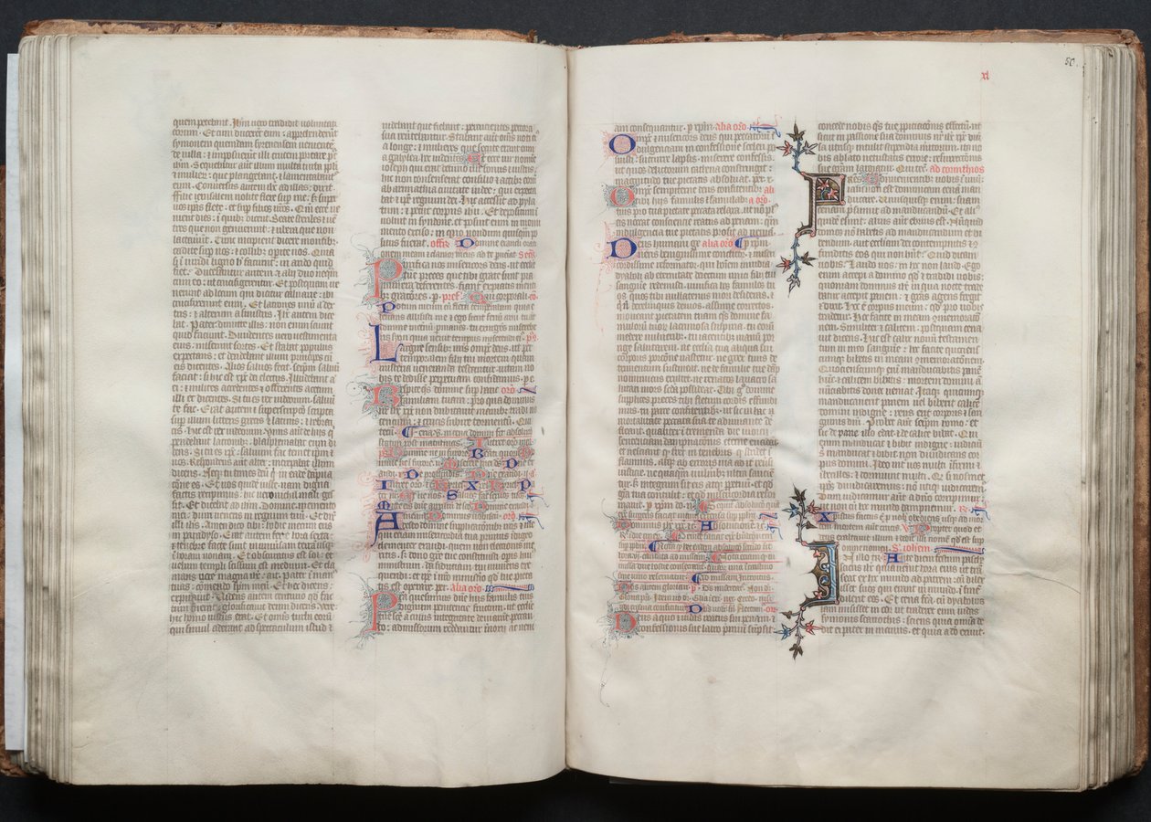 Het Gotha-missaal: Fol. 49v, tekst door Master of the Boqueteaux