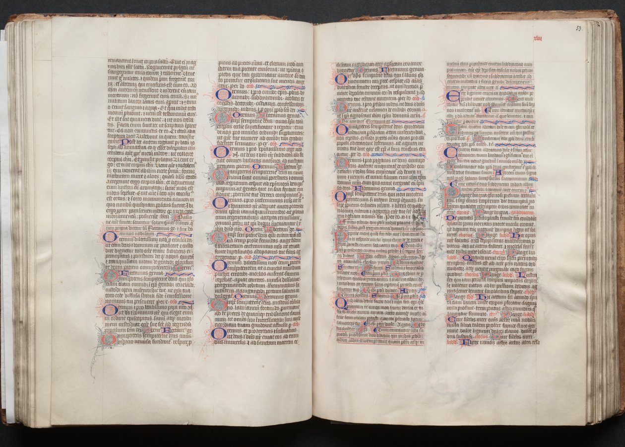 Het Gotha Missaal: Fol. 52v, Tekst, ca. 1375 door Master of the Boqueteaux