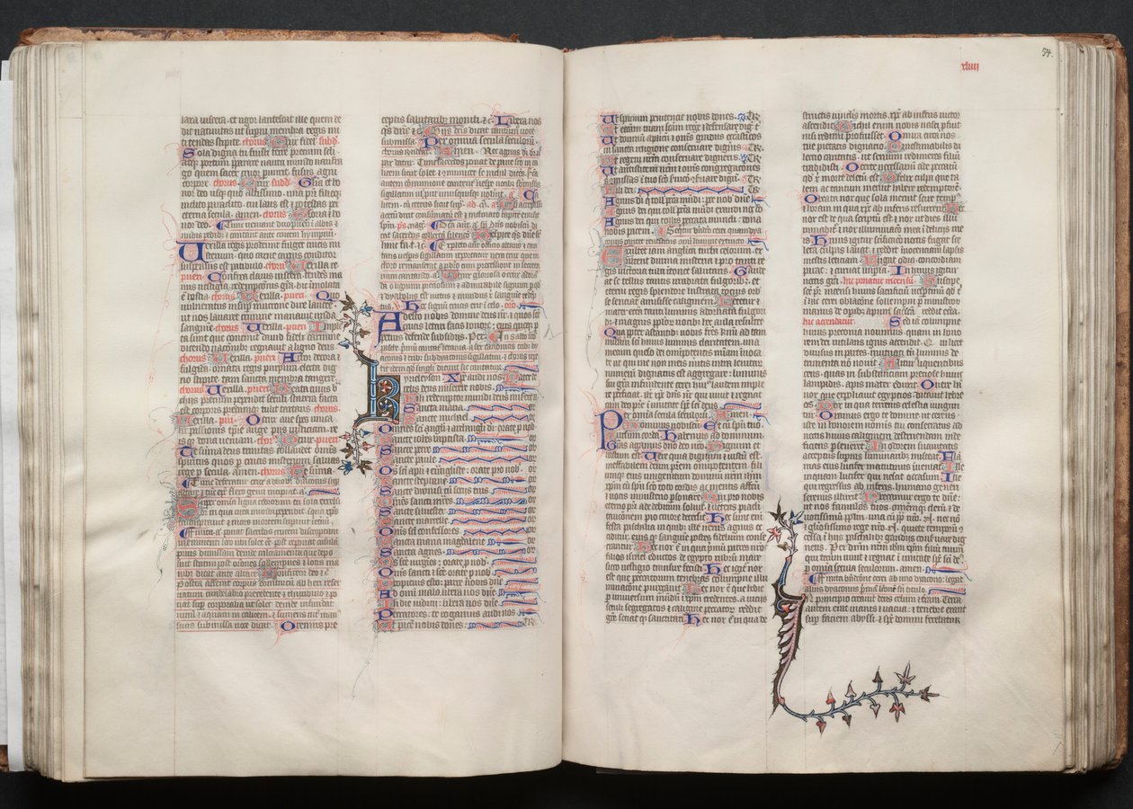 Het Gotha Missaal: Fol. 54r, Tekst, ca. 1375 door Master of the Boqueteaux
