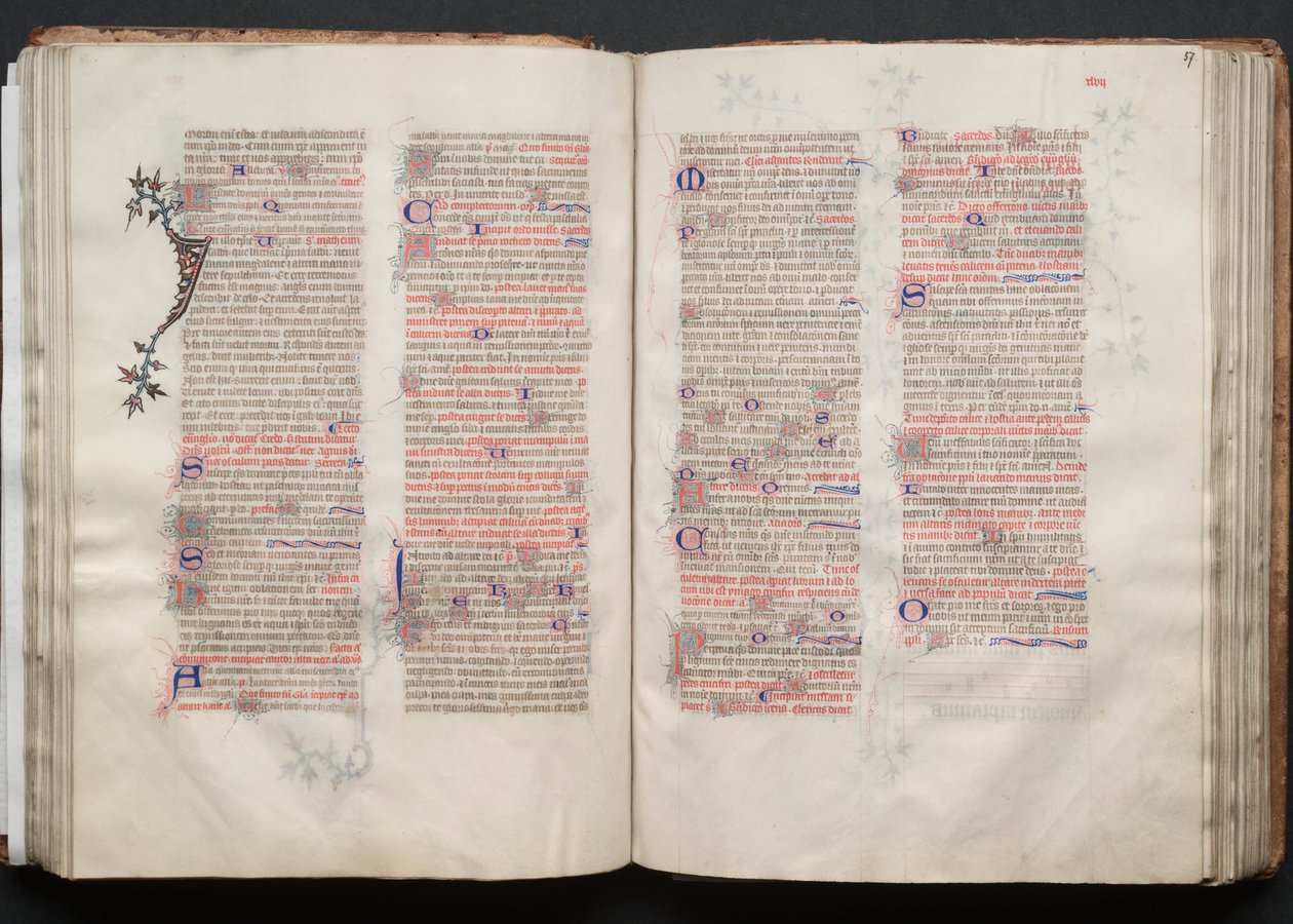Het Gotha Missaal: Fol. 56v, Tekst door Master of the Boqueteaux