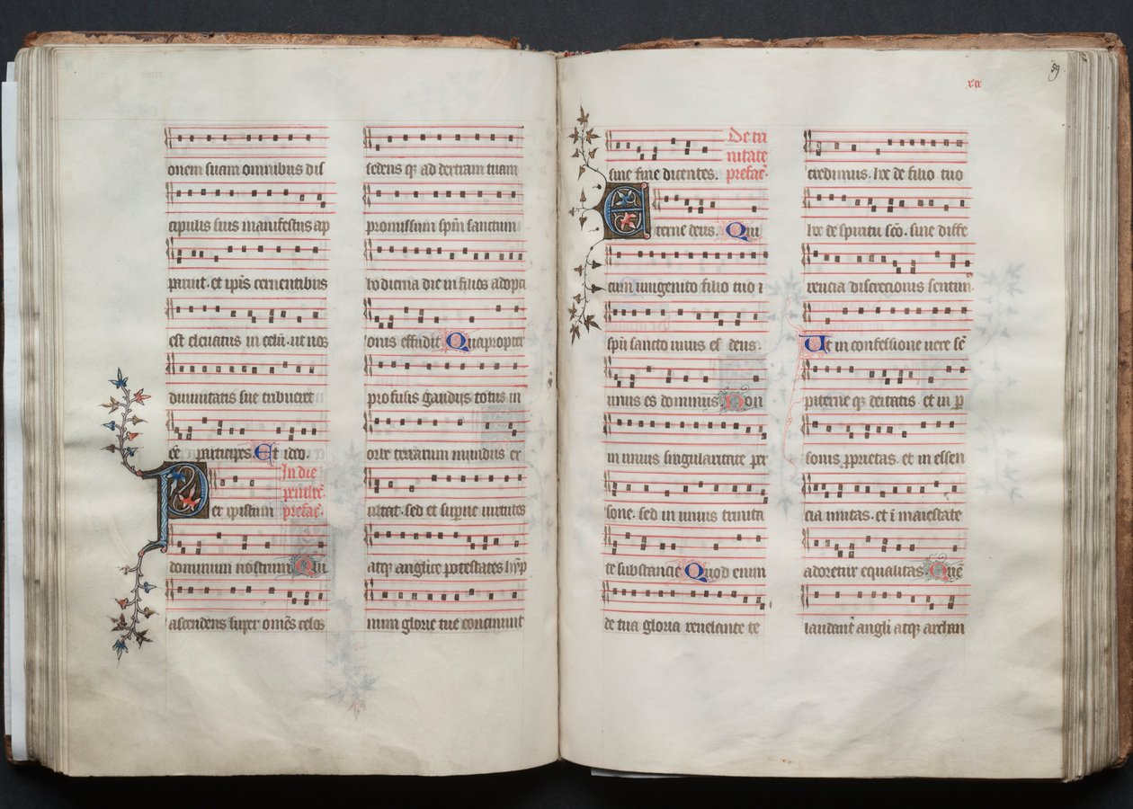 Het Gotha Missaal: Fol. 59r, Tekst, ca. 1375 door Master of the Boqueteaux
