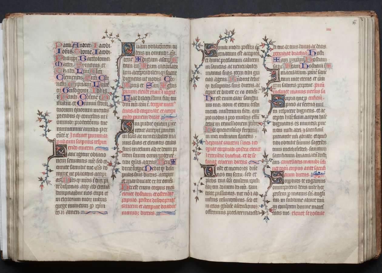 Het Gotha Missaal: Fol. 65v, Tekst door Master of the Boqueteaux
