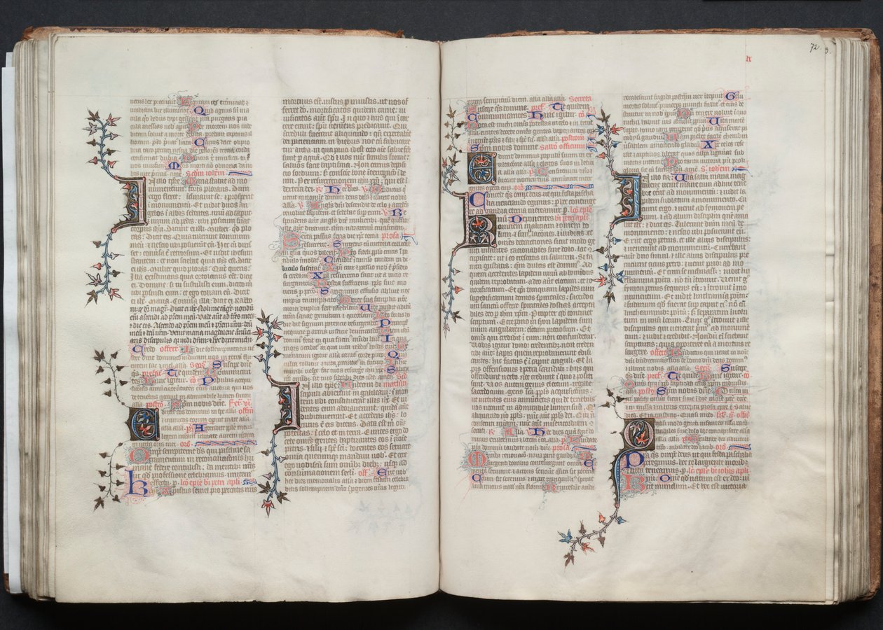 Het Gotha Missaal: Fol. 71v, Tekst, ca. 1375 door Master of the Boqueteaux