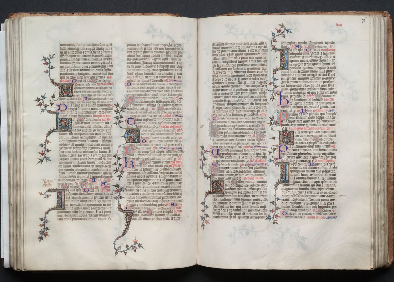 Het Gotha-missaal: Fol. 76r, tekst door Master of the Boqueteaux