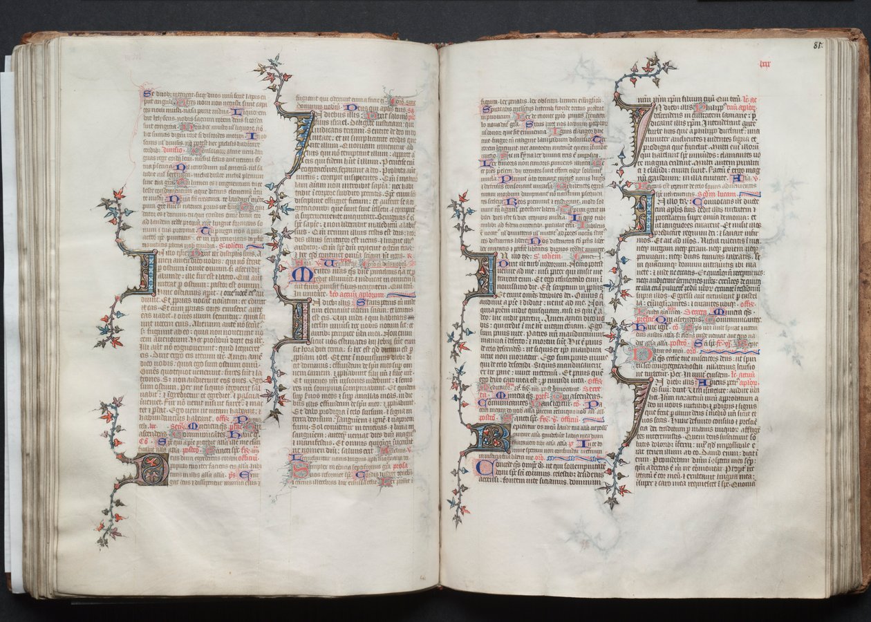 Het Gotha Missaal: Fol. 80v, Tekst, ca. 1375 door Master of the Boqueteaux
