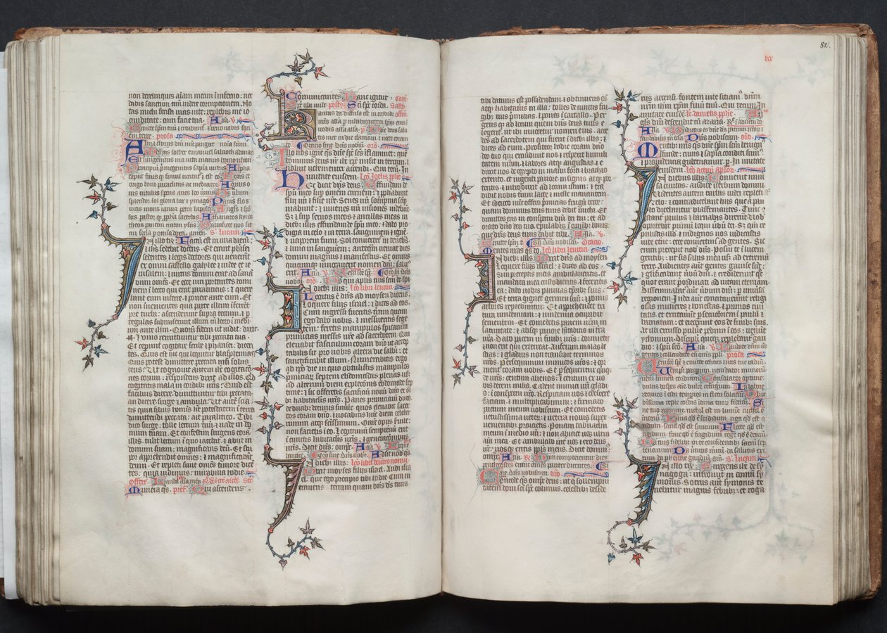 Het Gotha Missaal: Fol. 82r, Tekst, ca. 1375 door Master of the Boqueteaux