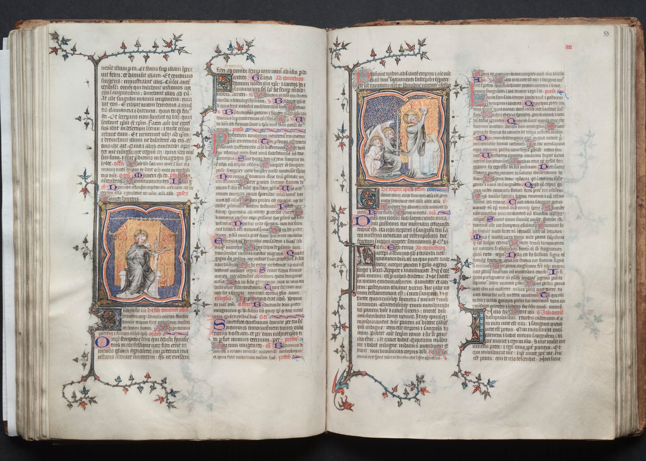 Het Gotha Missaal: Fol. 83r, Corpus Domini door Master of the Boqueteaux