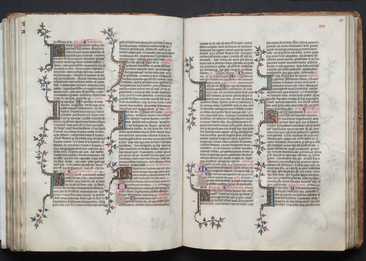 Het Gotha Missaal: Fol. 84v, Tekst, ca. 1375 door Master of the Boqueteaux