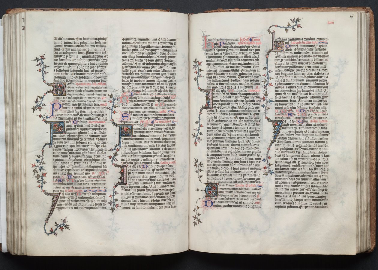 Het Gotha Missaal: Fol. 85v, Tekst, ca. 1375 door Master of the Boqueteaux