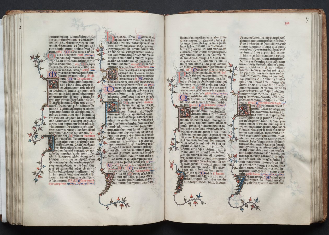 Het Gotha-missaal: Fol. 86v, tekst door Master of the Boqueteaux