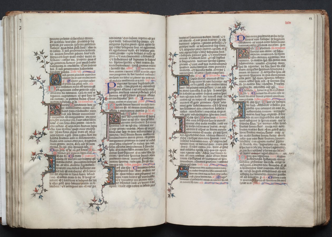 Het Gotha Missaal: Fol. 88r, Tekst, ca. 1375 door Master of the Boqueteaux