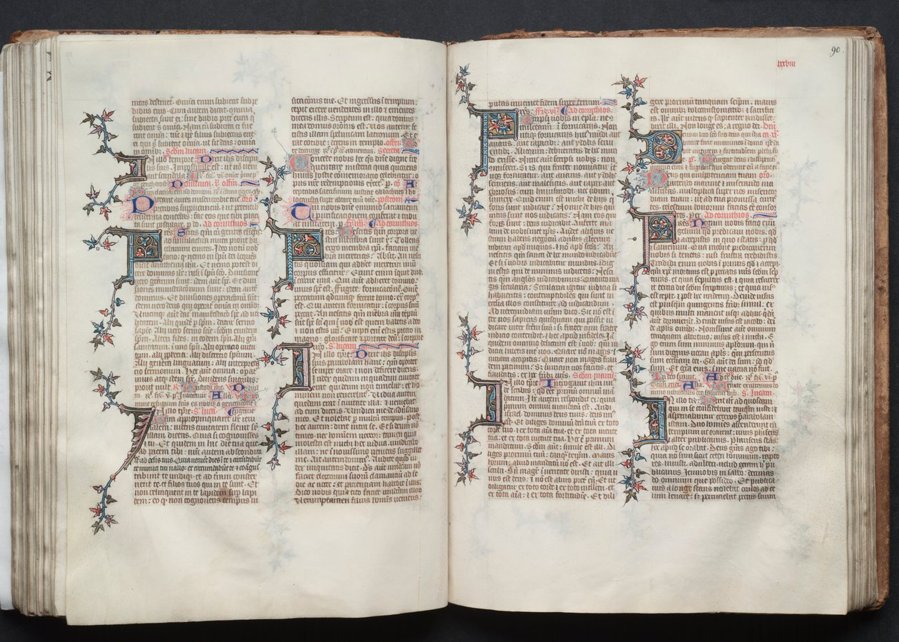 Het Gotha Missaal: Fol. 90r, Tekst door Master of the Boqueteaux