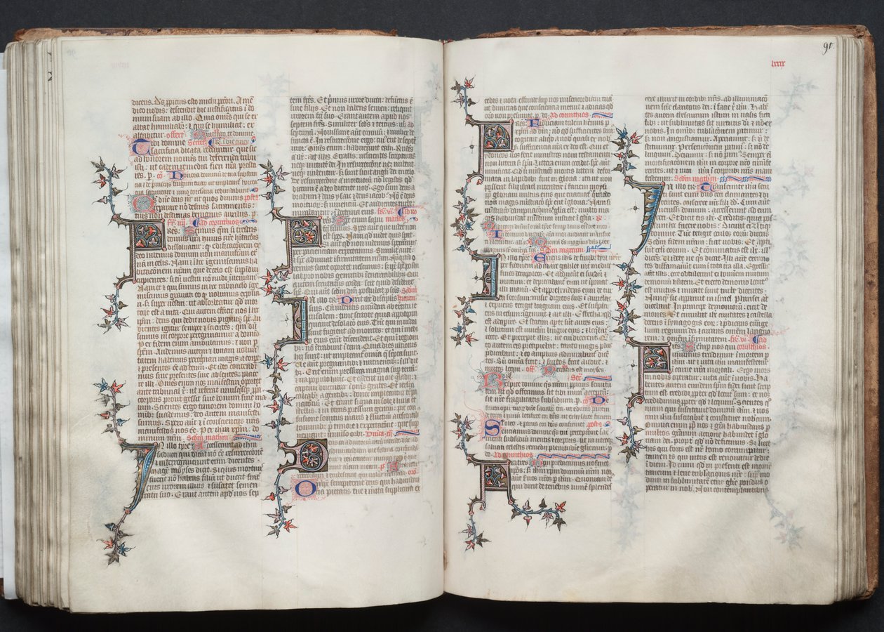 Het Gotha Missaal: Fol. 90v, Tekst door Master of the Boqueteaux
