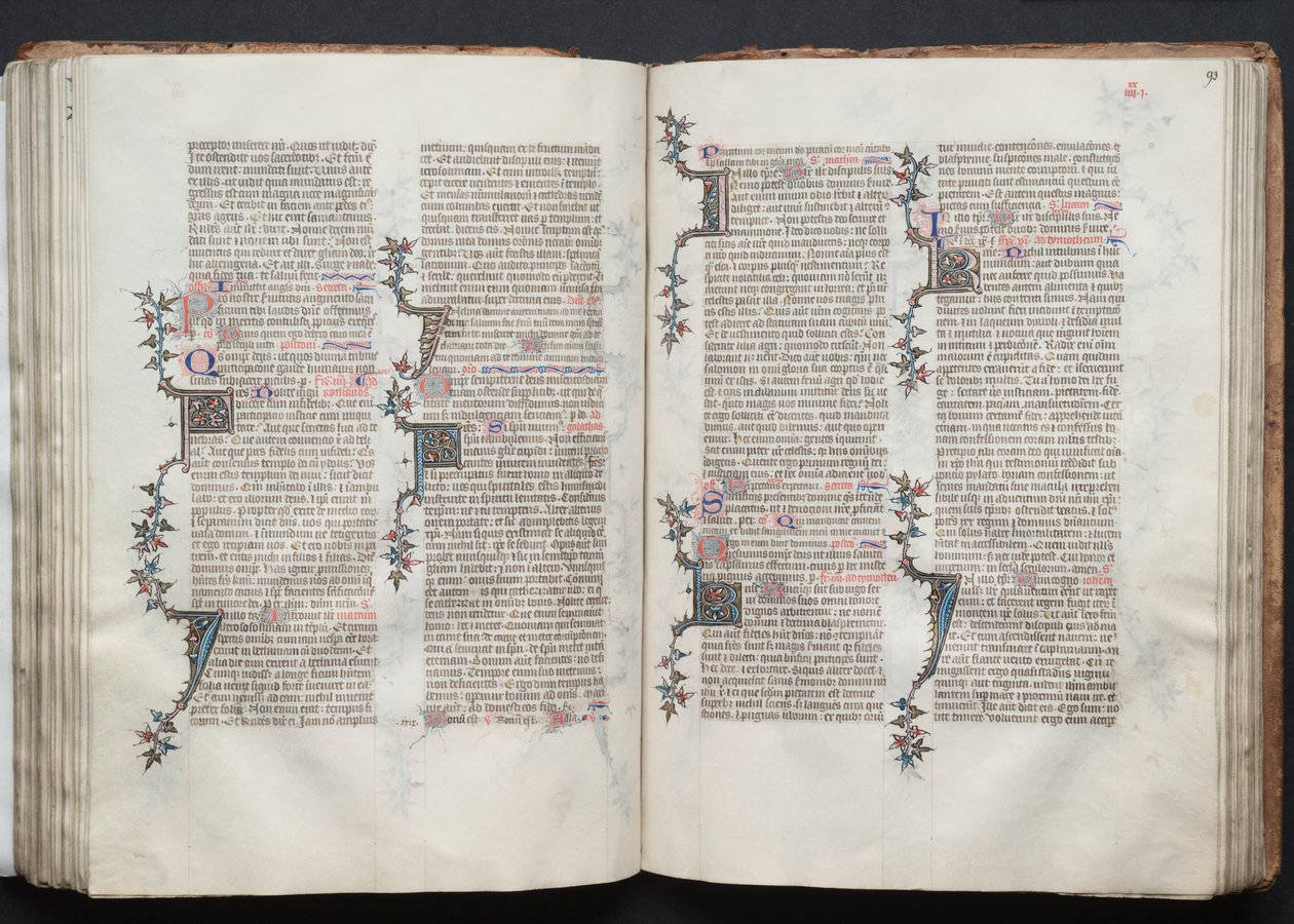 Het Gotha Missaal: Fol. 92v, Tekst, ca. 1375 door Master of the Boqueteaux