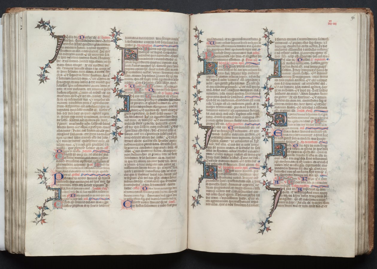 Het Gotha Missaal: Fol. 95v, Tekst, ca. 1375 door Master of the Boqueteaux