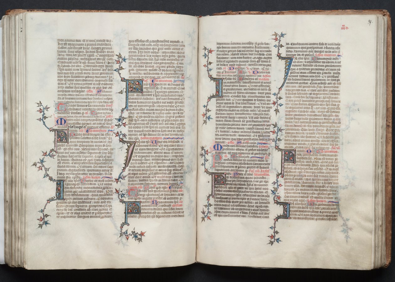 Het Gotha Missaal: Fol. 97r, Tekst, ca. 1375 door Master of the Boqueteaux