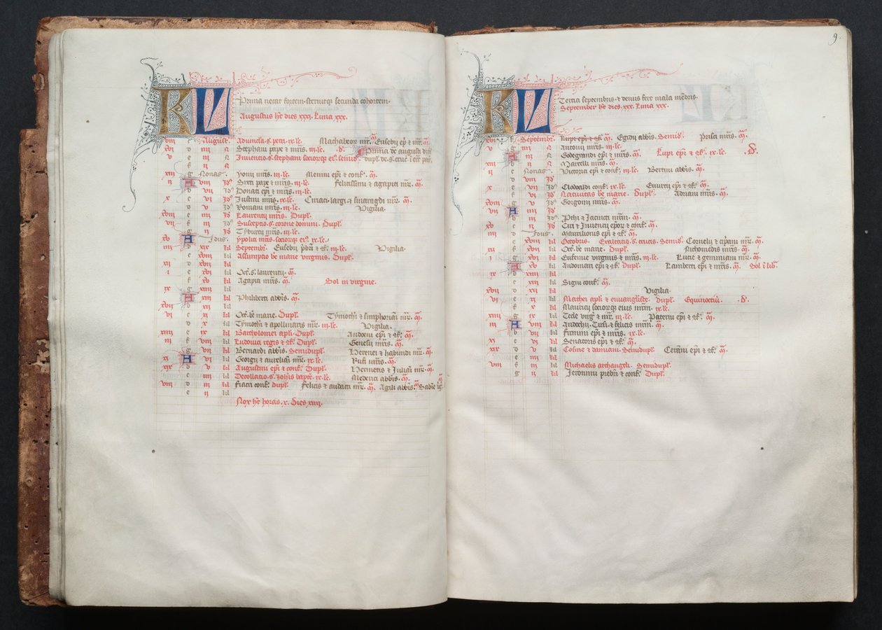The Gotha Missal: Fol. 9r, Tekst, ca. 1375 door Master of the Boqueteaux